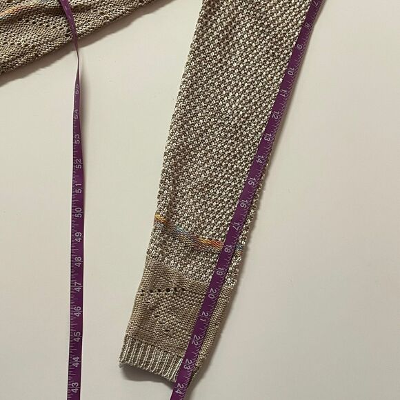 Love on a Hanger Tan Rainbow Knit V-Neck Pullover Sweater Size S EUC - Picture 8 of 11